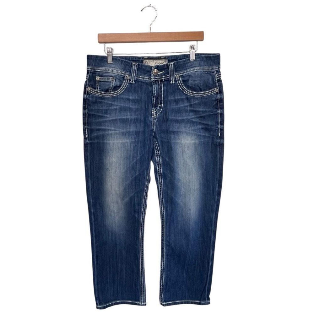 BKE Buckle | Harper 24” Crop w/2” Cuff BKC1104 Jeans  Heavy Stitch 31‎